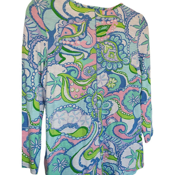 Lilly Pulitzer Kirby Colorful Cotton Printed Top Size Medium - Picture 5 of 7